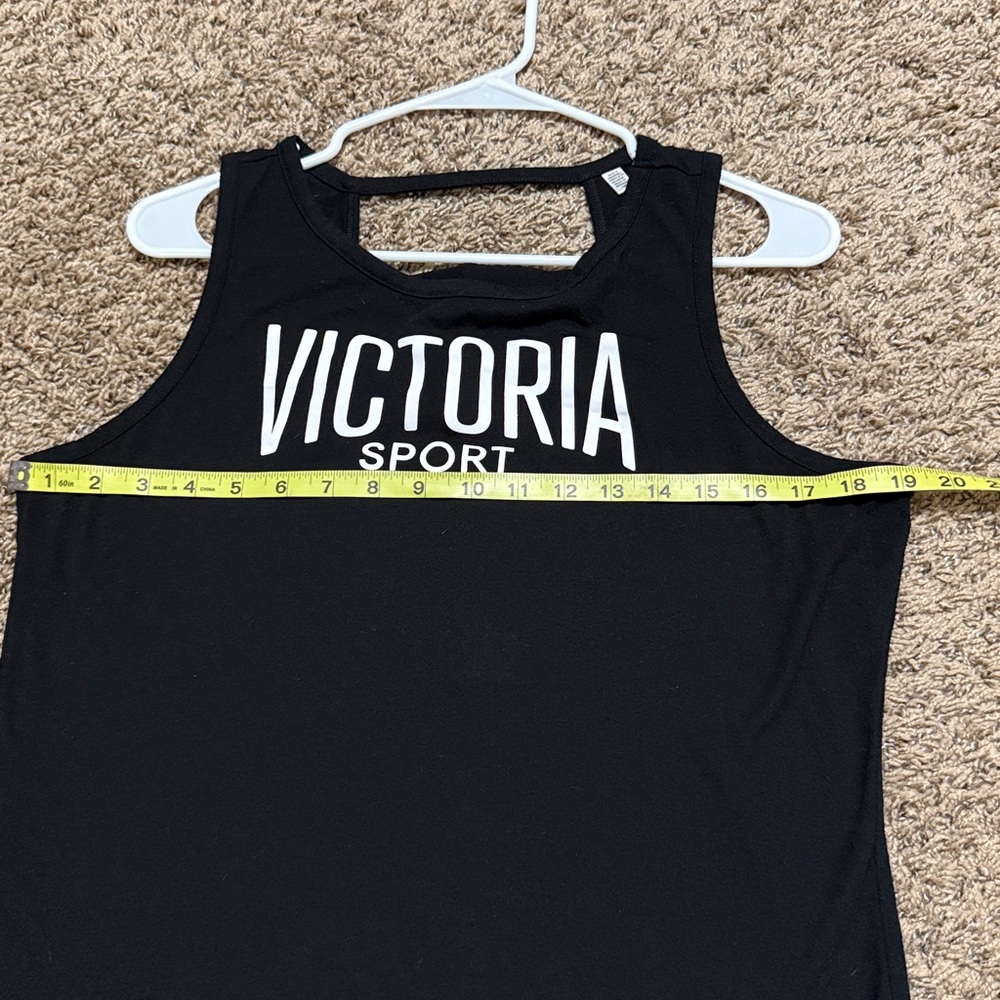 ☀️ Victoria's Secret Sport • Black Muscle Tee • Womens Lg - Picture 8 of 9